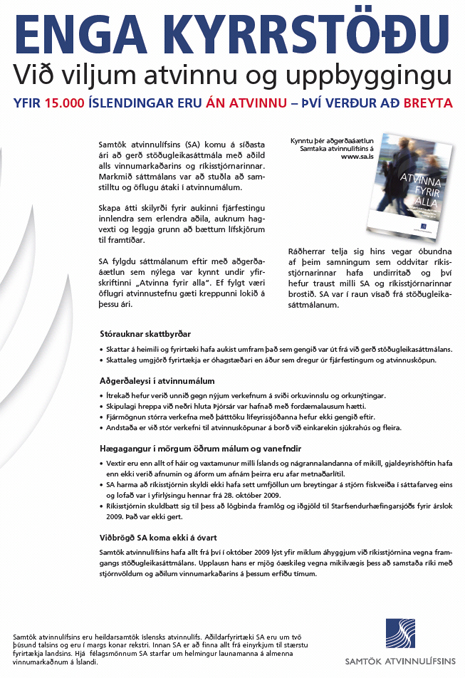 Auglýsing SA 27. mars 2010 - smelltu til að skoða betur